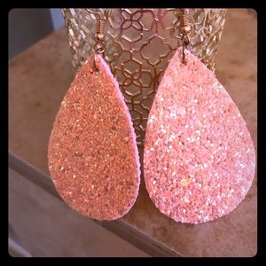 Pink Sequin Teardrop earrings!